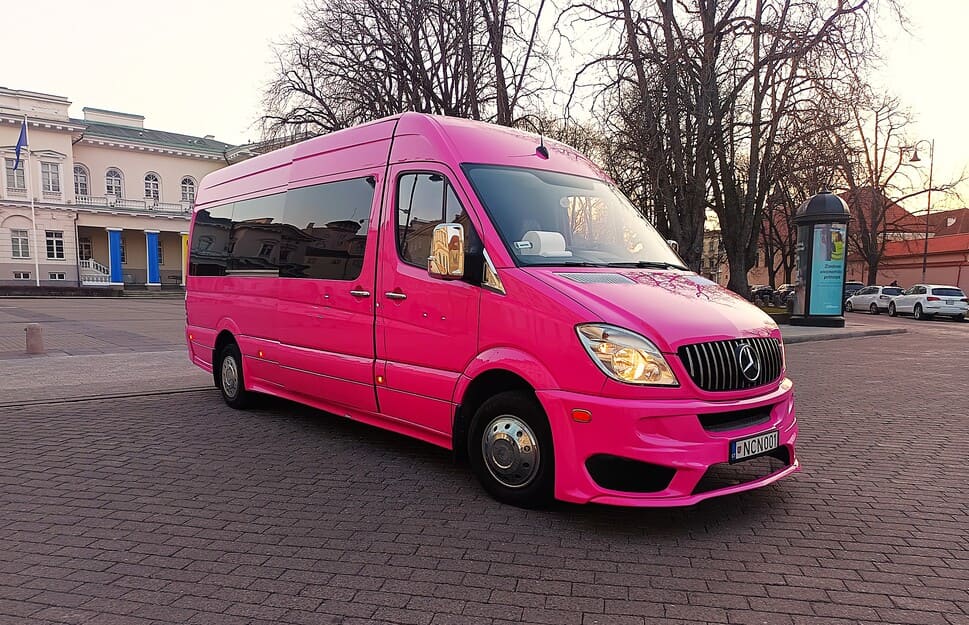 Pink party bus